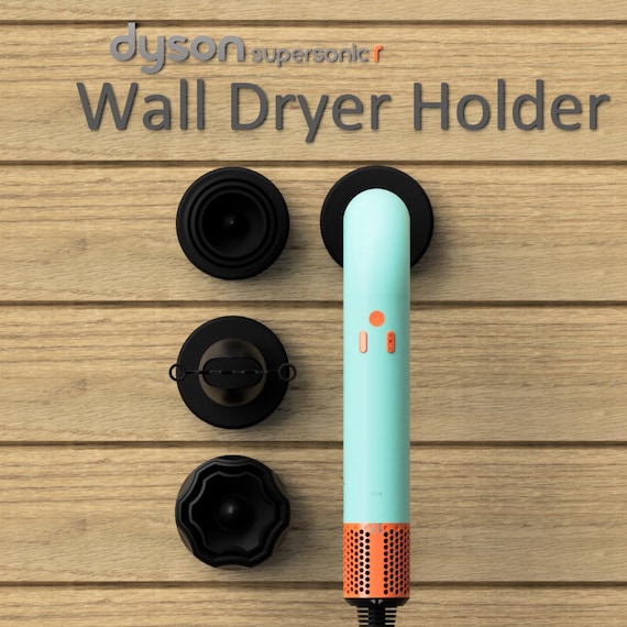 Dyson Supersonic R Wall-mounted Hair Dryer Holder + Nozzle Holder