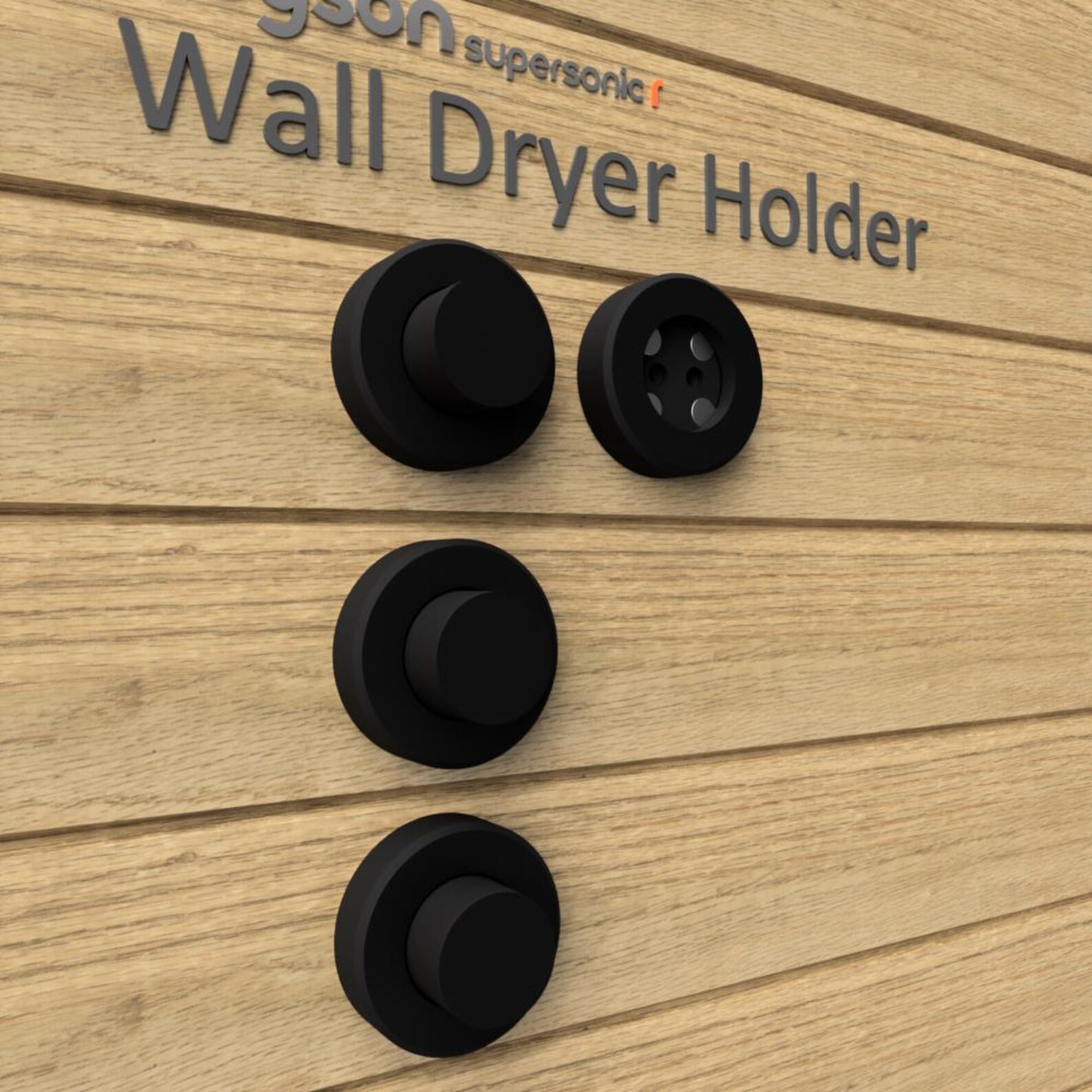 Wall Mounted Magnetic Blower Holder for Nozzles - no Punch Needed - For Dyson Hair Dryer main image 0