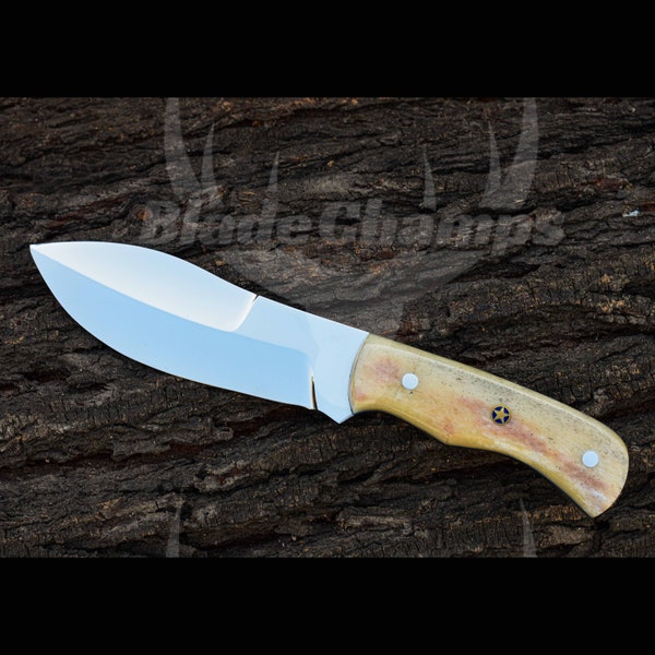Handmade 14C28N Steel Knife, 11 inches Knife, High Polish Steel, Camel Bone Knife, Bushcraft & Survival Tool, Puukko Knife, Gift for Hunter