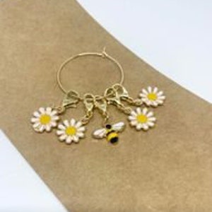 Bee stitch markers, flower stitch markers, stitch markers