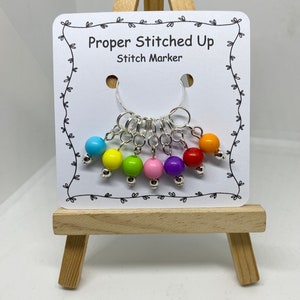 Rainbow Stitch markers, beaded stitch markers, bright stitch markers, stitch markers, knitting gift, crochet gift