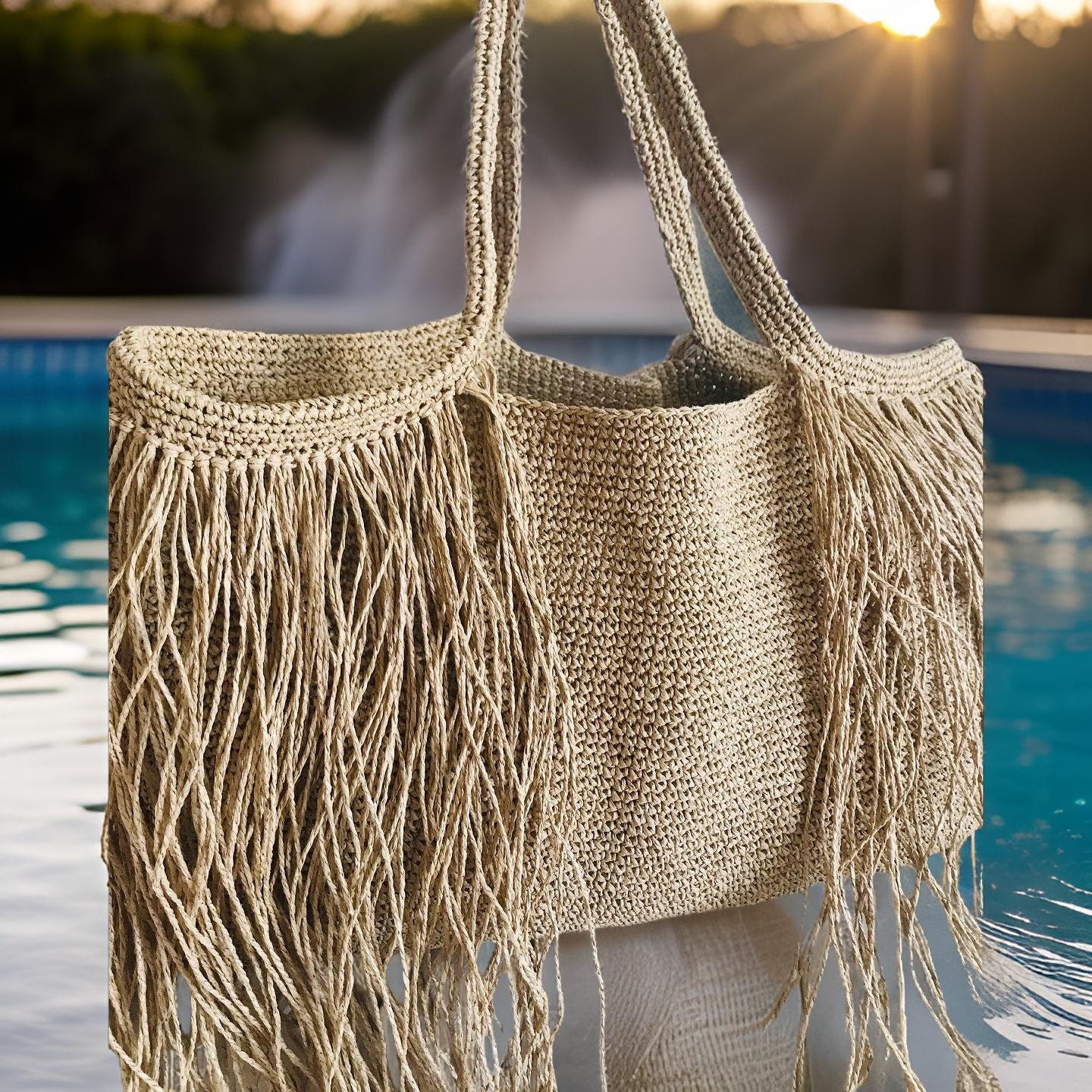Straw Fringe Boho Bag main image 0