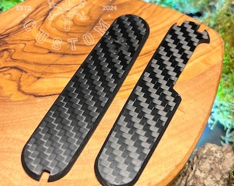 Cachas personalizadas para Victorinox 91 mm Plus Carbon 3K Twill, funda, mangos, empuñaduras, Griffschalen, SAK