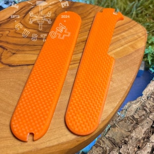 Victorinox 91 mm Plus G10 Coarse Texture Micarta Orange Scales, Cover, Handles, Grips, Griffschalen, SAK