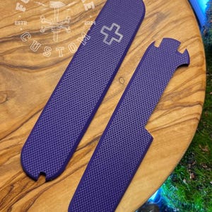 Victorinox 91 mm Plus G10 Extra Fine Texture Micarta Purple Scales, Cover, Handles, Grips, Griffschalen, SAK