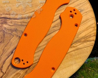 Spyderco ParaMilitary 2 (PM2) G10 Fine Texture Micarta Orange Scales, Cover, Handles, Grips, Griffschalen