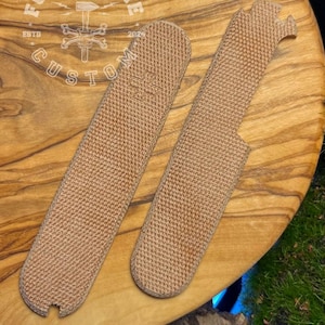 Victorinox 91 mm Plus Canvas Micarta Natural Brown Unfinished Scales, Cover, Handles, Grips, Griffschalen, SAK