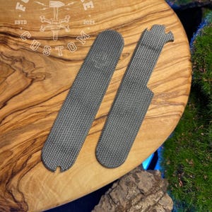 Victorinox 91 mm Plus Canvas Micarta Black Unfinished Scales, Cover, Handles, Grips, Griffschalen, SAK