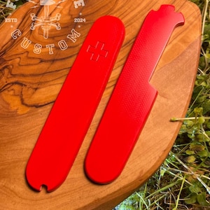 Victorinox 91 mm Plus G10 Micarta Red Scales, Cover, Handles, Grips, Griffschalen, SAK
