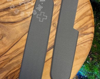 Victorinox 91 mm Plus G10 Extra Fine Texture Micarta Steel Gray Scales, Cover, Handles, Grips, Griffschalen, SAK
