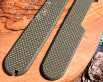 Victorinox 91 mm Plus G10 Grobtextur Micarta Army Green Scales, Cover, Handles, Grips, Griffschalen, SAK