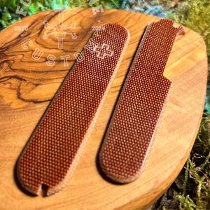 Victorinox 91 mm Plus Canvas Micarta Natural Brown Polishing Scales, Cover, Handles, Grips, Griffschalen, SAK