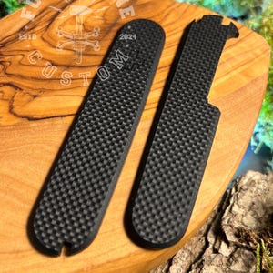 Victorinox 91 mm Plus G10 Coarse Texture Micarta Black Scales, Cover, Handles, Grips, Griffschalen, SAK