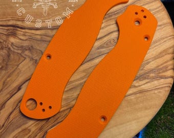 Spyderco ParaMilitary 2 (PM2) G10 Fine Texture Micarta Orange Scales, Cover, Handles, Grips, Griffschalen