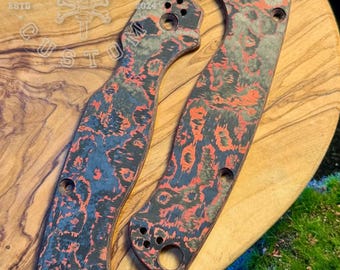 Spyderco ParaMilitary 2 (PM2) Fatcarbon® Lava Flow Scales, Cover, Handles, Grips, Griffschalen