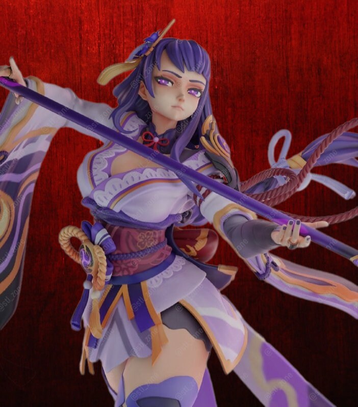 Raiden Shogun 3D Model Genshin Girl STL File 3D Printing Game Character ...