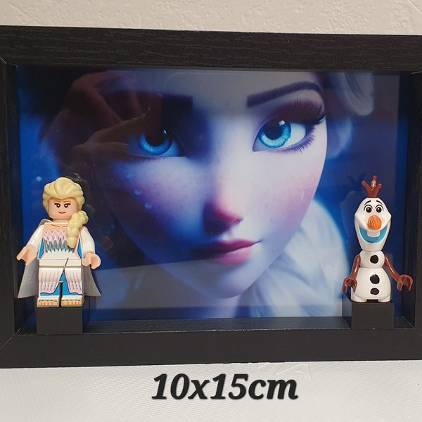 Cadre " Lego" Elsa et Olaf, Reine des neiges