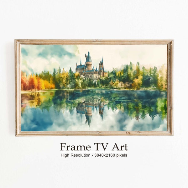 Magical Castle TV Frame Art - Wizarding World TV Frame Painting