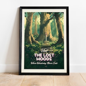 Plakat podróżniczy Lost Woods - wydruk cyfrowy - plakat Kingdom
