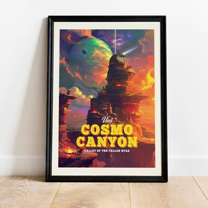 Pôster de viagem vintage Cosmo Canyon Print - Pôster Reds Canyon - Arte de parede Canyon