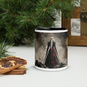 de peinture à l&#39;huile Manon Blackbeak | Tasse trône de verre | Mug murale Sarah J. Maas | Cadeau Maasverse Reine Sorcière