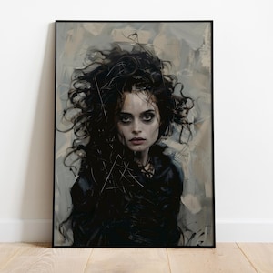 Evil Witch Print - Oil Painting Portrait - Vintage Painting Style Wall Art - Wizard Fan Oil Painting Magical World Art