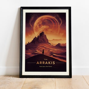 Poster de voyage Arrakis - Art mural dune de sable - Poster vintage Visit Arrakis