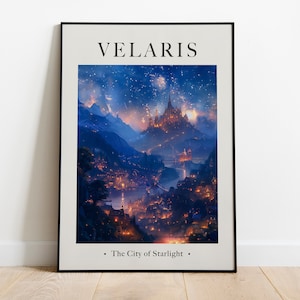 Velaris City of Starlight Poster Print - Velaris ACOTAR Wall Art - Night Court Wall Art by Sarah J Maas - Digital Download - Bookish Gifts