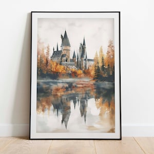 Bezauberndes Schloss Poster - Herbstliches Schloss Poster - Magische Great Lakes Wand Kunst - Zauberer Geschenk