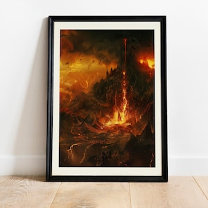 Impression Mystical Mount Adventure - Poster Doom Volcano - Art mural Anneaux de puissance