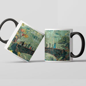 Fantasy Fellowship Mug, Enchanting Power Rings Illustration Mug, Birthday Gift, Mystical Elven Landscape Painting Mug