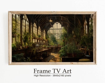 Herbology TV Frame Art - Magical Wizard World Herbology Class Wall Painting