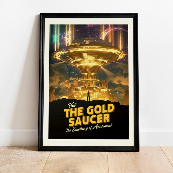 The Gold Saucer Travel Poster Print - Fantasy 7 Poster - Chocobo Print