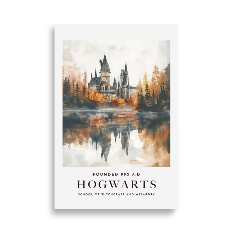Harry Potter Print, Hogwarts Castle Wall Art Poster, Harry Potter