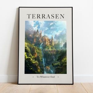 Terrasen Print - Cartel del Trono de Cristal inspirado en Sarah J Maas - Aelin y Rowan Bookish Quote To Any End; Amante de los libros románticos