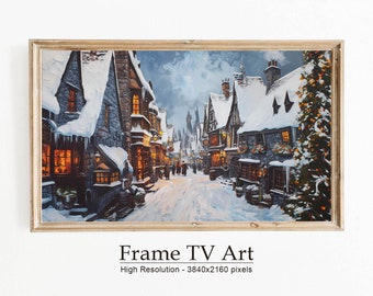 Magical Town TV Frame Art - Hogsmead TV Frame Painting