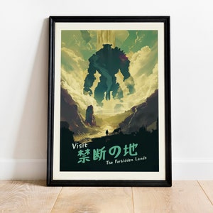 Shadow of the Colossus Inspired Travel Poster - Gaming Art Print - Wander & Colossi - Video Game Console Fan Gift