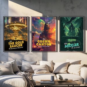 Impresión de Final Fantasy - Conjunto de 3 carteles FF7 - Fan Art digital - Carteles de Cloud Strife