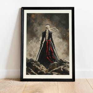 Stampa ad olio di Manon Blackbeak / Arte del trono di vetro / Arte murale di Sarah J. Maas / Decorazione della regina delle streghe Maasverse