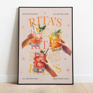 Stampa fisica ad acquerello ACOTAR del Rita's Bar / Arte murale estetica libresca / Poster di una corte di spine e rose - Sarah J Mass Merch