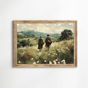 Old Friends Leaving the Shire&quot; – LOTR-Inspired High Fantasy Landscape Wall Art, Ring of Power Digital Poster, Unique Middle-earth Decor