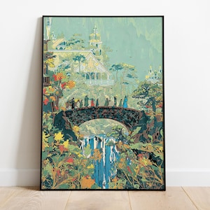 Fantasy Fellowship Wall Art Print, Enchanting Power Rings Illustration, Birthday Gift, Mystical Elven Landscape Painting