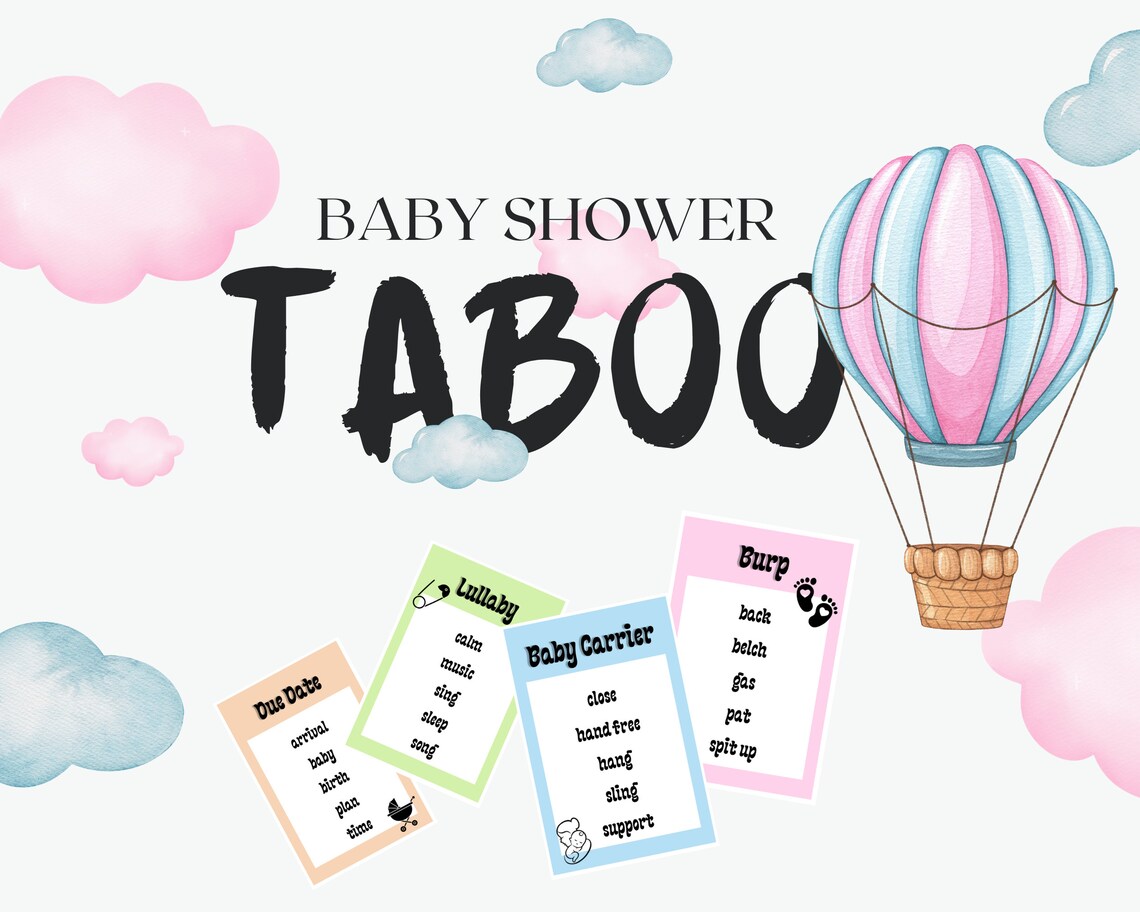 Baby Shower Taboo Game, Digital Game, Baby Shower Party Game, Printable ...