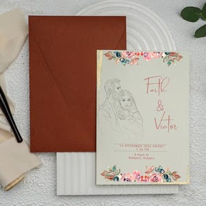 Personalisierte Einladung, Hochzeitseinladung, Einladung mit Line Art, Sketch & Celebrate: Ihre einzigartige Einladung erwartet.