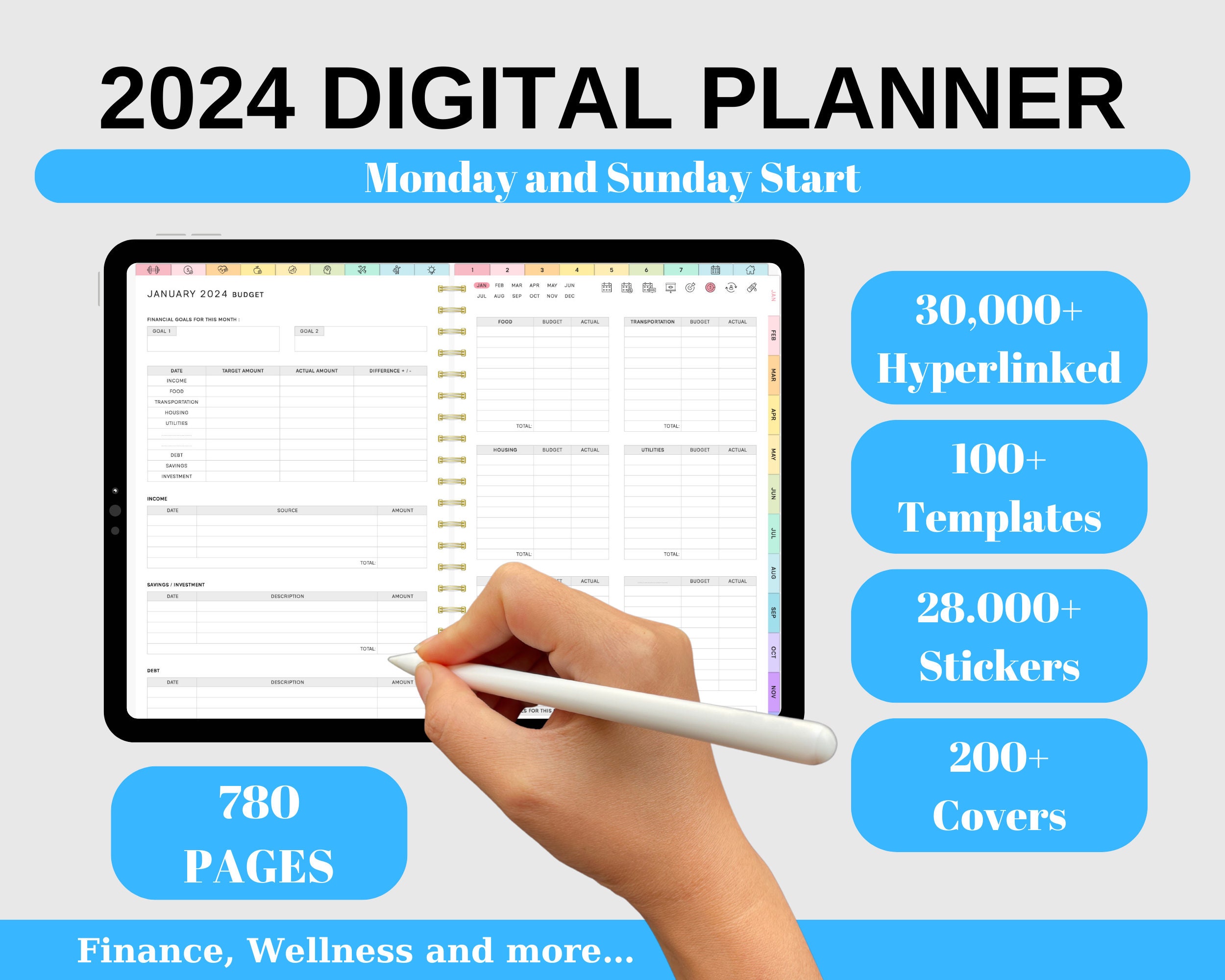 Calendarios 20242025, Calendario 2024 Imprimible, Planificador
