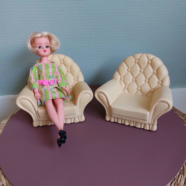 Vintage Set of 2 * Armchair for * Sindy Barbiedoll * 1970s
