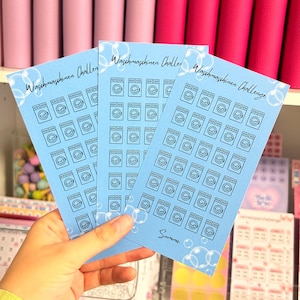 Waschmaschinen Sparchallenge für die Umschlagmethode, Sparen, Budget Binder