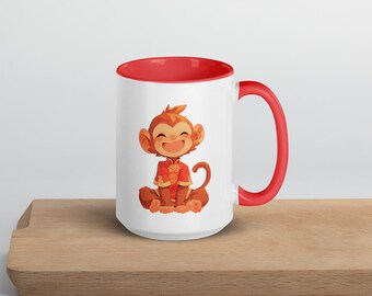 Year of the Monkey Mug - Chinese Zodiac Inspired Coffee Cup - Cute Home Gift for Monkey Lovers