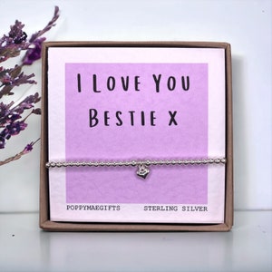 Pulseira de presente para melhores amigas | Eu te amo, melhor amiga | Joias de aniversário para melhores amigas, presente feito à mão com miçangas | Presente em caixa de correio |