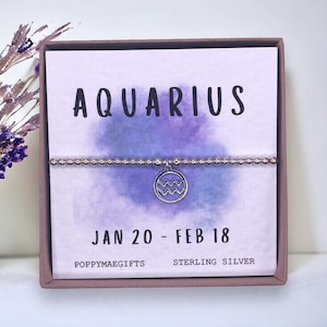 Pulseira com pingente do zodíaco celestial | Joias de aniversário inspiradas na astrologia, presente feito à mão com miçangas | Presente em formato de caixa de correio |